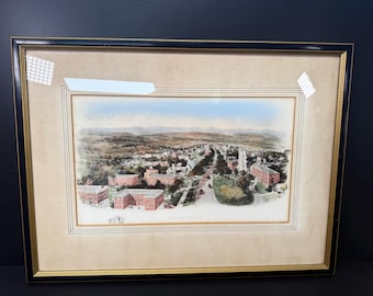Vintage Williams College Massachusetts Campus Lithograph Print Rummell Restrike