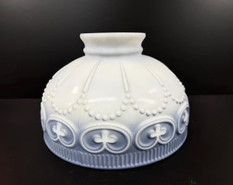 Antique Nulite Embossed Lamp Shade Blue / Gray White 10" for Rayo Aladdin