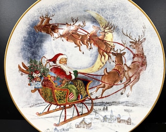Pottery Barn China Nostalgic Santa 13 1/4" Christmas Serving Platter