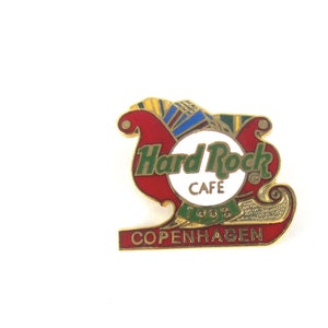 Hard Rock Copenhagen Christmas 1998 Red Santa Sleigh Pin HRC
