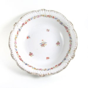 Antique CT CARL Tielsch Flowered and Gold Gilt Porcelain Serving Bowl - Germany