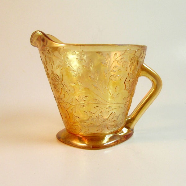 Floragold Carnival Glass Creamer from Jeanette Glass Co. - Depression Glass