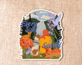 Sticker Elke ziel is heilig | sociale rechtvaardigheid kunst, solidariteit, afschaffing, dierenrechtvaardigheid, bevrijding