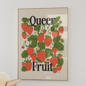 Queer Fruit Art Print | Queer Art | LGBTQ Pride Art | Trans Art | Strawberry Illustration | Black Owned Business