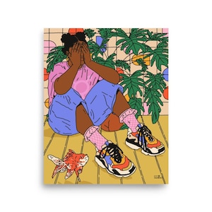 Impressão artística &quot;Transições de Confiança&quot; | Queer negro, direitos trans, visibilidade trans, arte não binária, arte queer, justiça social, arte espiritual, LGBTQIA+