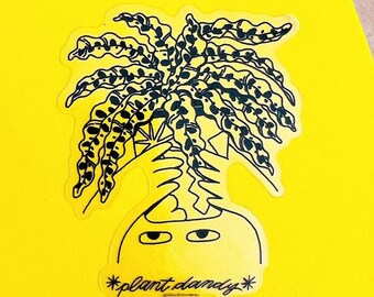 Dandy-sticker ratelslang calatheaplant | natuursticker, scrapbooking, journaling, feministisch, plantenliefhebber, waterdicht