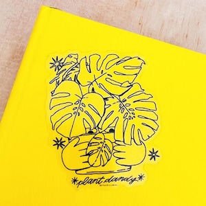 Sticker Monstera Plant Dandy | natuursticker, scrapbooking, journaling, bloemensticker, plantenliefhebber, plantenmama, Zwitserse kaasplant