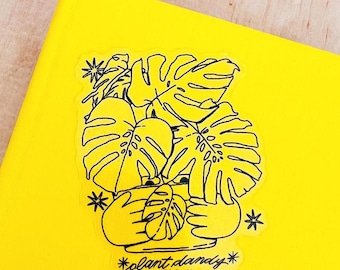 Vinylsticker Monstera plant dandy | Helder glanzend, waterdicht, weerbestendig natuursticker, scrapbooking, journaling, bloemensticker