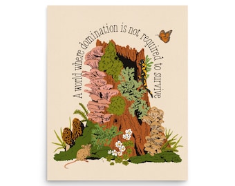 A World Without Domination Print | social justice, anti-capitalism, racial justice, solidarity, abolition, liberation poster, radical love