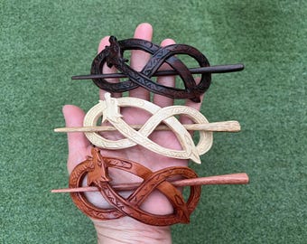 Celtic DRAGON WOOD Hair Barrette.DRAGON Wood Hair Slide.Dragon Wood Shawl Pin. Dragon Wood Bun Cover up.Dragon Hair Jewelry.Mystical.New