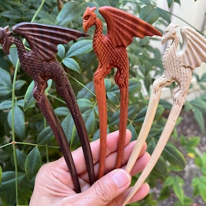 Two Prongs DRAGON Wood Hair Fork.Dragon Wood Hair Stick.Dragon Wood Hair Pin/Hair Pick.Natural Eco Friendly.Dragon Wood Hair Accessories.NEW