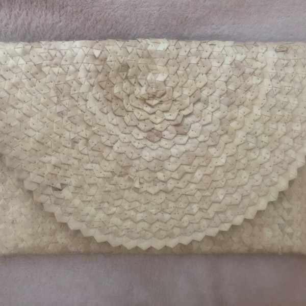 BEIGE Straw Purse Envelope Bag,Straw Clutch Wallet, Handbag Summer Beach Bag, Woven Bag Purse Wallet ,Palm Leaf Rattan Clutch,Boho Handbag