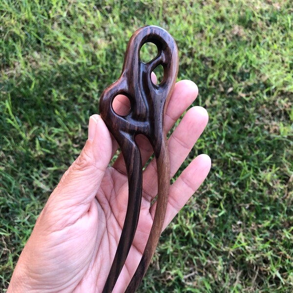 Two Prongs/2 Prongs Celtic KNOT Wooden Hair Fork/Wood Hair Pin/Celtic Wood Hair Stick/Wood Hair Pick/Wood Hair Claw.STURDY.Handmade.NEW