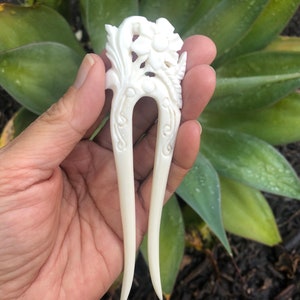 Barock Viktorianische filigrane Blume KNOCHEN Haarstab/Knochen Haarspange/Knochen Haar Pin.Knochen Blume Haargabel Haarstab Pin.Haargabel.SHORT