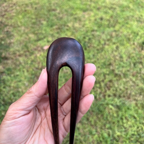 Two Prongs/2 prongs Classic Simple CURVED  Wood Hair Stick, Wood Hair Fork, Wood Hair Pin Accessories.Natural Hair Accessories.STURDY.NEW