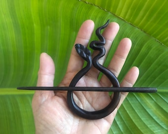 Handmade Geometric Circle SNAKE WOOD Hair BARRETTE/Snake Wood Hair Slide/Hair Stick/Hair Clip.Haarstab.Snake Wood Hair Barrette Hair Bow.New
