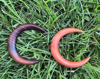 CURVED  Half Moon Crescent MOON Wood Hair Fork.Curved Half Moon Crescent Moon Wood Hair Stick.Dark Brown Wood.Half Moon.STURDY.Large.New