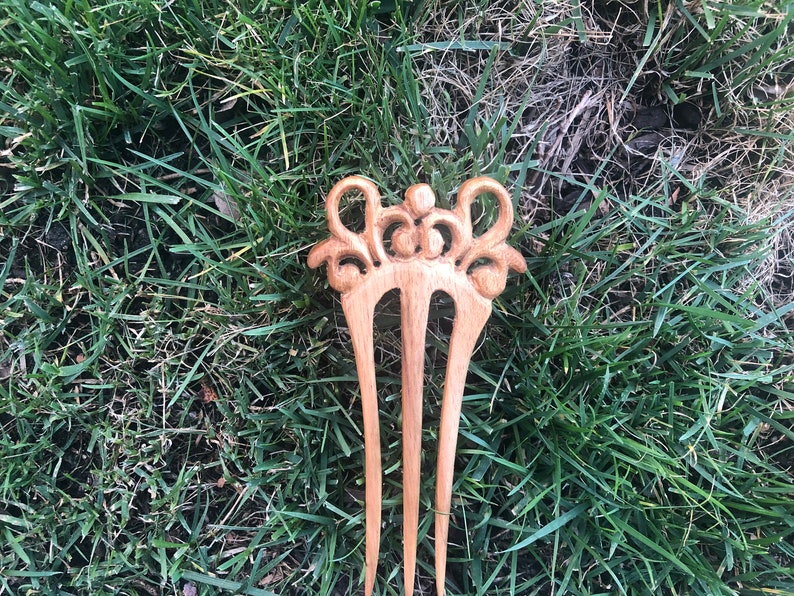 Three Prongs3 Prongs Baroque Victorian Filigree Wood Hair ForkWood Hair StickWood Shawl PinWood Hair Pick.Victorian Wood Hair Jewelry.