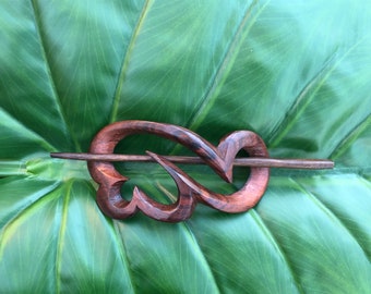 Celtic Knot Geometric Swirl Loops Curls Wood Hair Pin Hair Barrette Slide Clip Clasp Hair Stick.Celtic Wood Shawl Pin.Haarstab.Natural.NEW