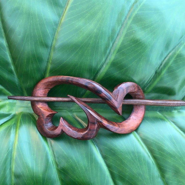 Celtic Knot Geometric Swirl Loops Curls Wood Hair Pin Hair Barrette Slide Clip Clasp Hair Stick.Celtic Wood Shawl Pin.Haarstab.Natural.NEW