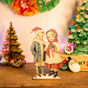 Adorno navideño vintage de madera, decoración navideña, decoración navideña cortada a láser, adorno navideño único.
