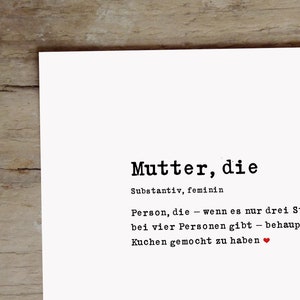 Murmure, meurs | Postkarte Muttertag mère Eltern Kinder Achtsamkeit Familie Liebe Kind Kuchen hygge