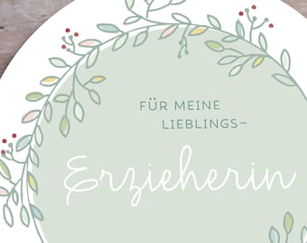 Lieblingserzieherin | Danke Abschied KiTa Jardin d'enfants Abschiedsgeschenk Erzieherin Karte