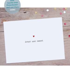Jetzt und immer Liebe Ehe Partner Partnerin Love Herz ewig Postkarte