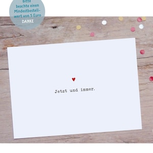 Jetzt i zanurz się | Liebe Ehe Partner Partner Love Herz ewig Typografie Schreibmaschine Grafikdesign schlicht