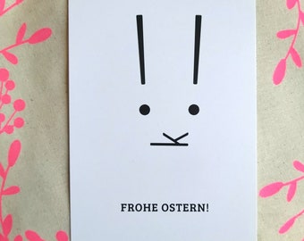 Typo-Hase | Frohe Osstern | Carte postale | Typografie Schriftgestaltung Typographie schlicht dezent Grafik-Design design graphique