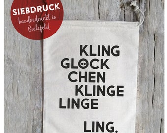 Geschenkbeutel »Klingglöckchen« Siebdruck