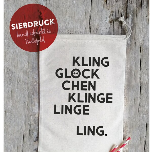 Geschenkbeutel »Klingglöckchen« Siebdruck