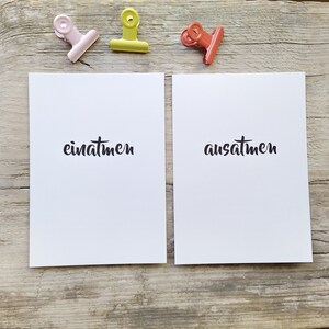 Einatmen – Ausatmen / Postkarten-Set 2 Stück