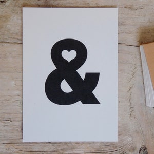 Ampersand Postkarte Typografie Typo Grafikdesign Schriftgestaltung Herz Graphic Design Type