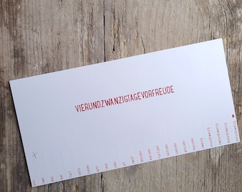 vierundzwanzigtagevorfreude – le calendrier de l'Avent sans calories | Carte postale postale Typografie Schrift Schriftgestaltung Typo