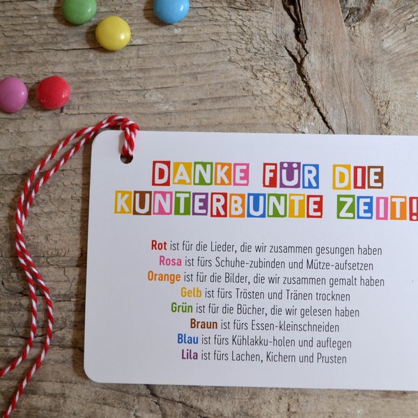 Danke KiTa-Abschied Postkarte Kindergarten | Thank-You-cards Nanny Set of 3