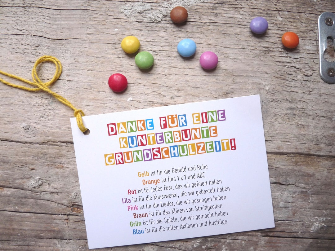 Danke Abschied Grundschule 4 Klasse Text www.etsy.com