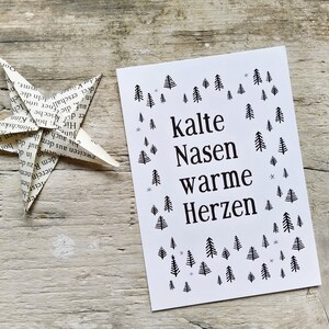 Kalte Nasen, warme Herzen | Postkaart Weihnachten