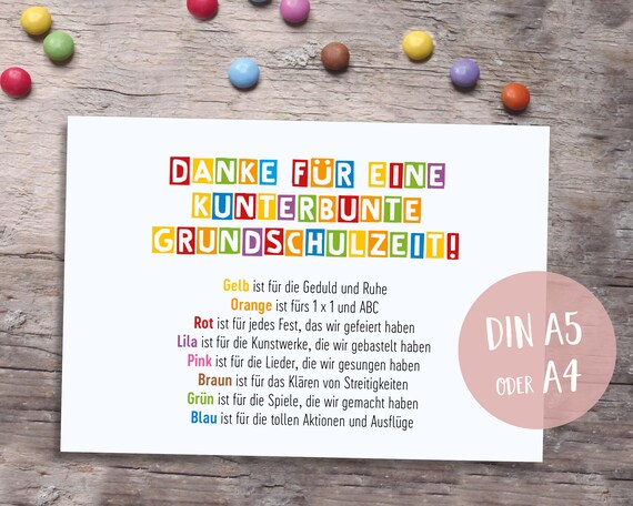 D24TIME Dankeskarte Für Lehrer Mit Umschlag – Personalisierbare Wertschätzungskarte, 10,2 X 15,2 Cm
