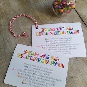 Danke Abschied Kita Set Kleuterschool Abschiedsgeschenk ohne Band Verabschiedung Grundschule Lehrerin Lehrer B-Qualität Kunterbunt Karte