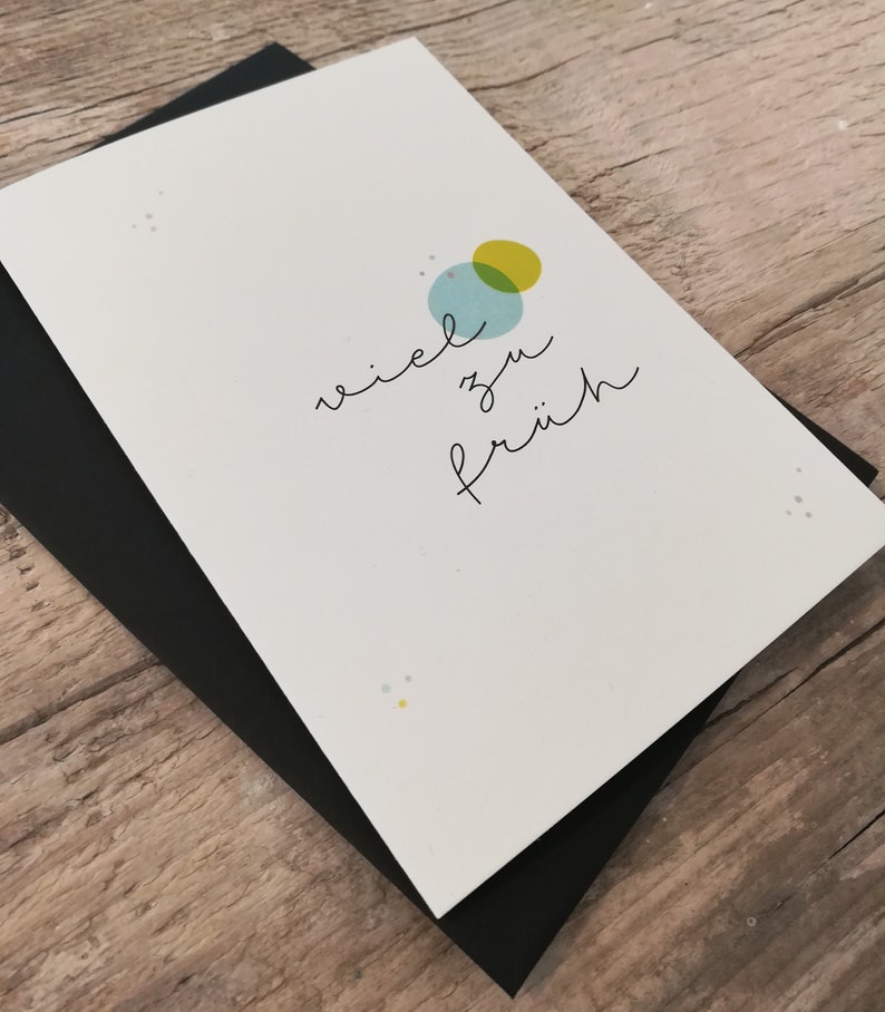 Trauerkarte viel zu früh Kondolenzkarte Trauer Beerdigung Etsy