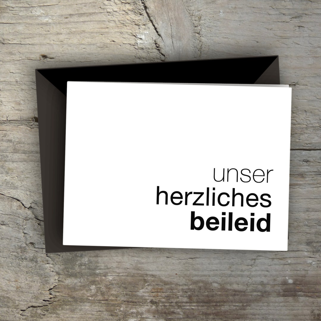 Trauerkarte unser Herzliches Beileid Kondolenzkarte Etsy