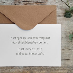 Trauerkarte »Es tut immer weh«  Kondolenzkarte | Klappkarte