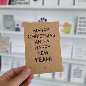 Frohe Weihnachten | Weihnachtskarte Typografie Postkarte Kraftkarton Weihnachten Schrift Typografie lustig Humor