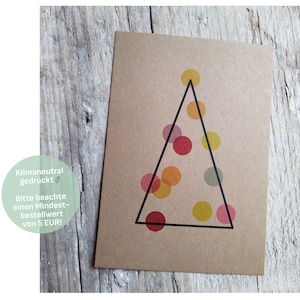Weihnachtskarte Tanne | Postkarte Kraftkarton klimaneutral gedruckt Minimalistisch