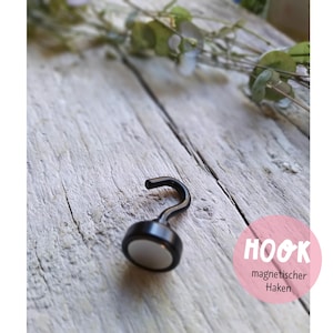 HOOK magnetischer Haken für Camping, Büro, Werkstatt, Auto, Atelier superstark Magnet schwarz lifehack