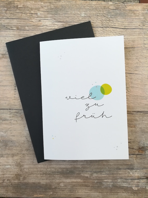 Trauerkarte viel zu früh Kondolenzkarte Trauer Beerdigung Etsy