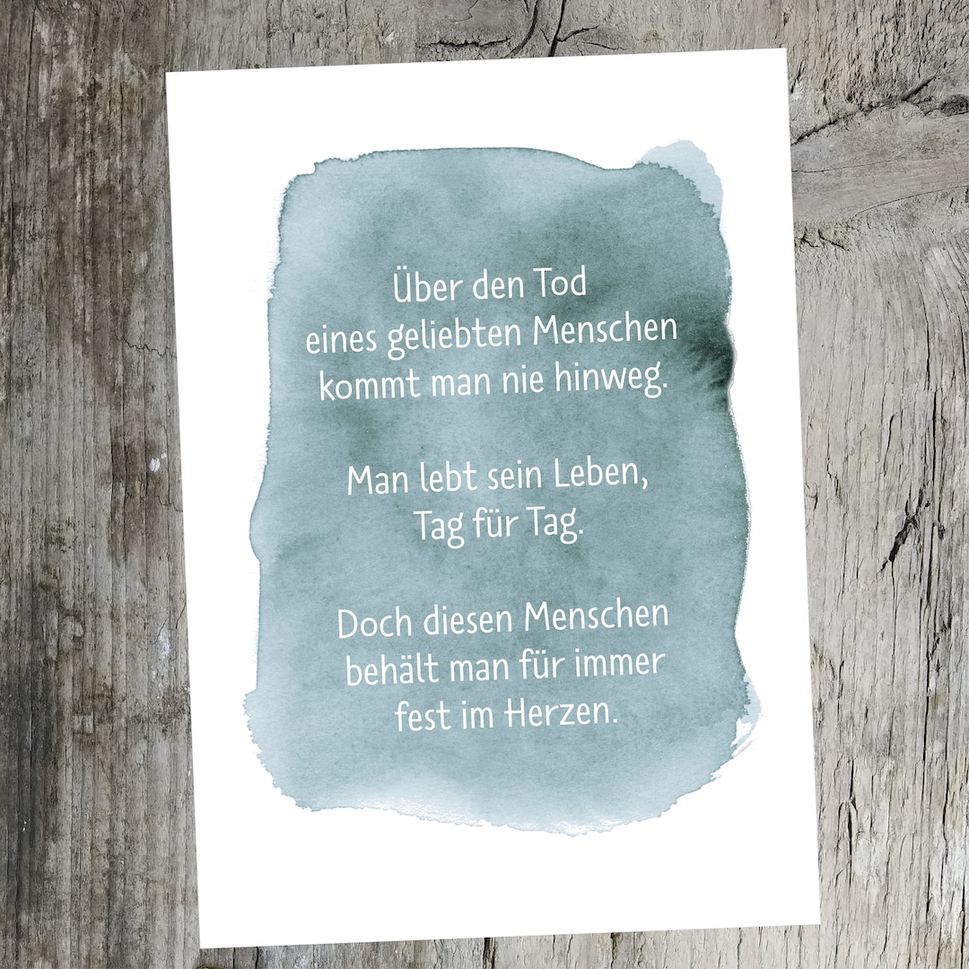 Trauerkarte Postkarte Todestag Trauerarbeit Trauerbegleitung Etsy UK