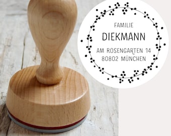 Familienstempel rund | Adress-Stempel | Holzstempel