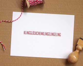 KlingGlöckchenKlingelingeling – schlichte Typo-Weihnachtskarte